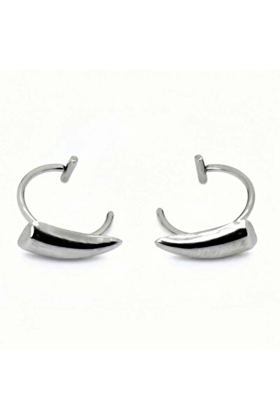 Choice1 Silver 1pair Stainless Steel Personalised Sharp Teeth Fake Piercing L...