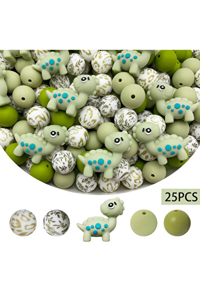 Choice5 25PCS-style 3 4/25PCS Dinosaur Silicone Beads Set - 4 Colors | Perfec...
