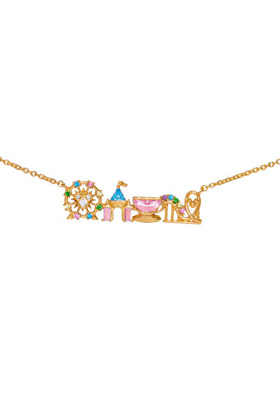 Choice4 Gold Color A Now Cute Colorful Zircon Amusement Park Necklace Girl Ca...