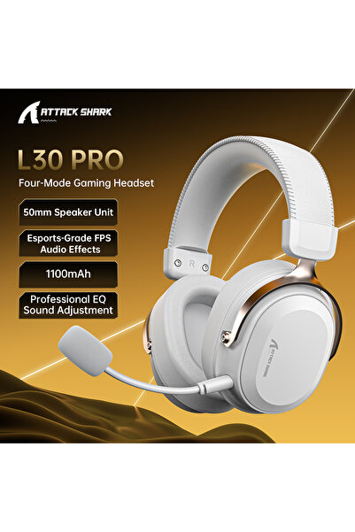 choice2 White ATTACK SHARK L30PRO Wireless Gaming Headset 7.1 Surround 50mm D...