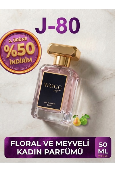 WOGG PARFÜM L. Bellee J80 Kadın Parfümü 50 ML EDP – Armut, Bergamot ve Meyvem...