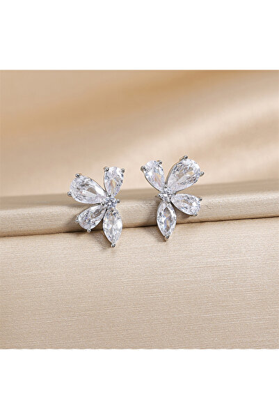 Choice White ZAKOL Exquisite AAA Zirconia Flower Stud Earrings Cute Water Dro...