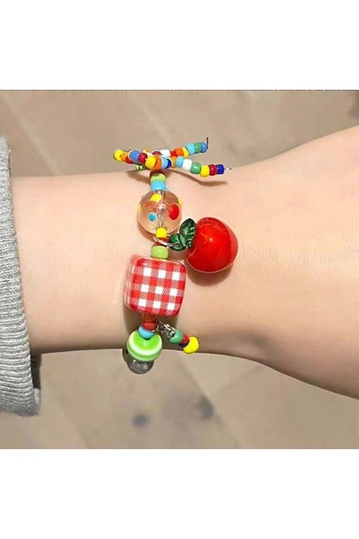 Choice Bracelet Cute Harajuku Cartoon Fruit Bow Colorful Beads Choker Necklac...