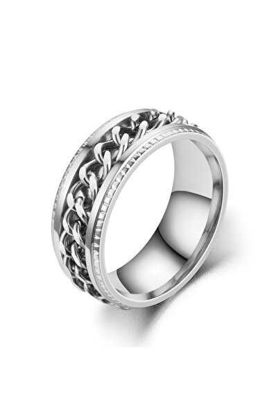 Choice 10 A Fashion 8mm Spinner Ring For Men Women Stainless Steel Cuban Chai...
