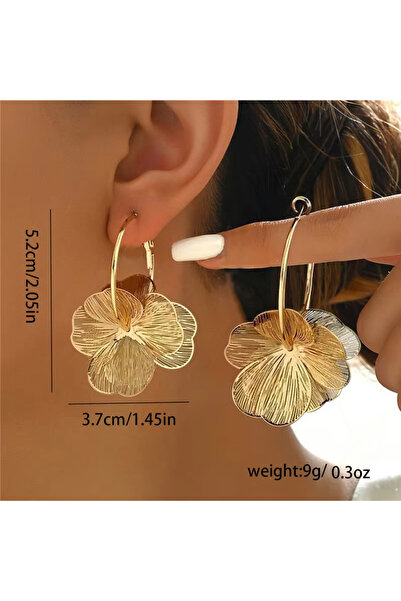 Choice Gold Exquisite Butterfly Flower Pendant Earrings Golden Vintage Earrin...