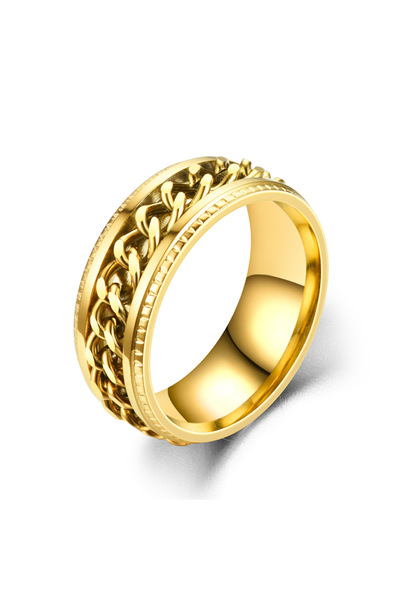 Choice 13 G Fashion 8mm Spinner Ring For Men Women Stainless Steel Cuban Chai...