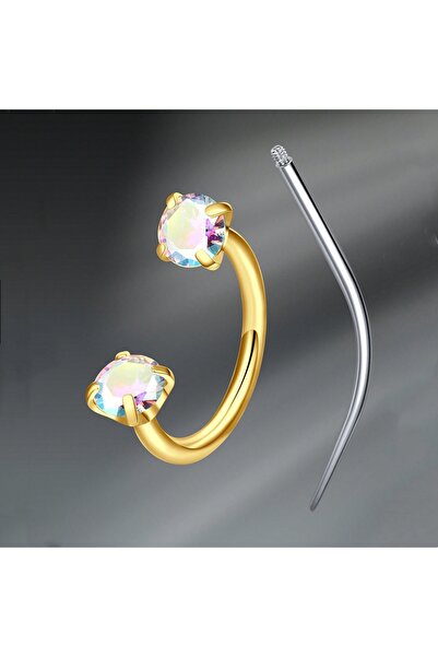choice2 C-shaped and spiral body 18G 1.0x8mm Nose Rings & Studs L Septum Ring...