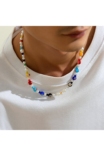 Choice Mixed color Salircon Trend Y2K Colorful Flower Pattern Acrylic Bead Ne...