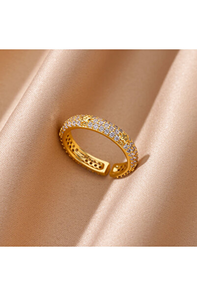 Choice resizable JZ6453G Zircon Geometric Heart Rings For Women Stainless Ste...