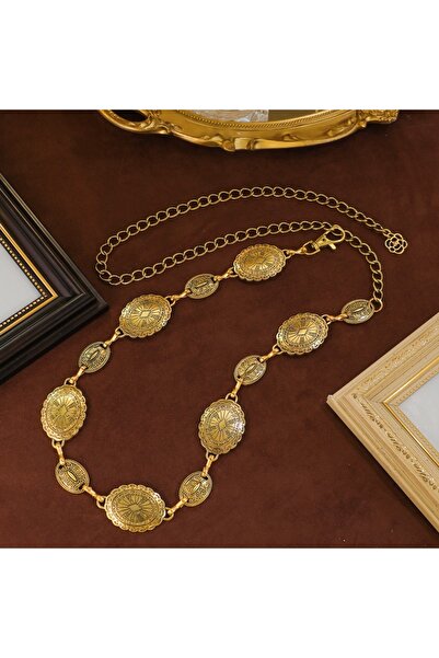Choice1 XL-3002-Gold 1pc Ladies' Bohemian & Western Style Carved Flower & Geo...