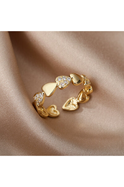 Choice resizable JZ2940G-6 Zircon Geometric Heart Rings For Women Stainless S...