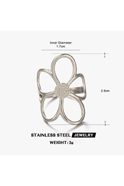 Choice 02 Stainless Steel Flower Adjustable Opening Rings 18k Gold PVD Plated...