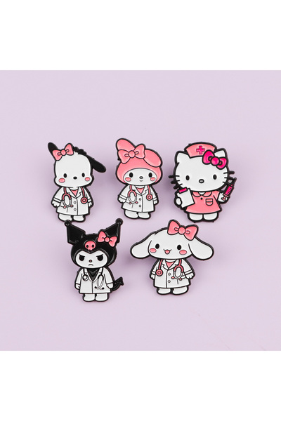 Choice Bandai 5pcs 5pcs Cute Dog Enamel Pin Set Cartoon Brooch For Coat Nurse...