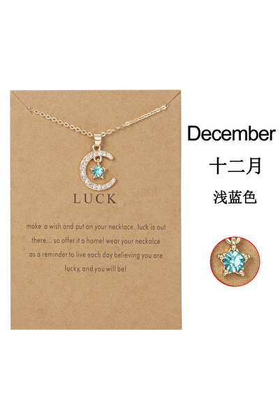 Choice NC21Y0246-12 Fashion Personality Birthstone Moon Star Crystal Pendant ...