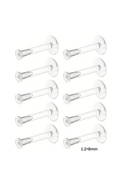 Choice Straight Barbell Face Labret, Lip Piercing Jewelry 1.2x8mm 10pcs 16g C...