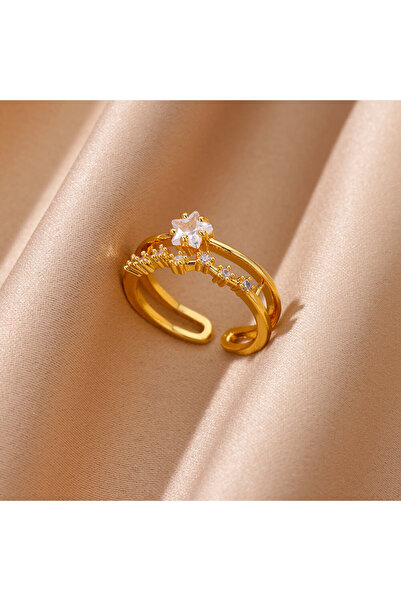 Choice resizable JZ6411G Zircon Geometric Heart Rings For Women Stainless Ste...