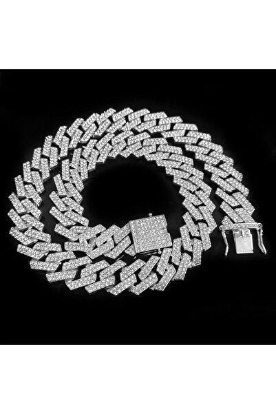 Choice 50cm silver color 20mm Men Hip Hop Chain Necklace pave setting Rhinest...