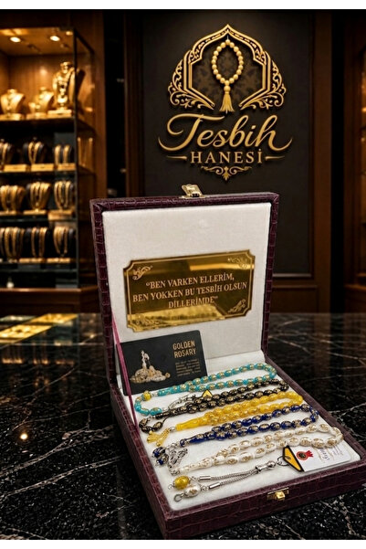 TESBIH HANESI Altın Varakli 3'lü Tesbih Seti- TEK KUTUDA Kendi Setini Oluştur...