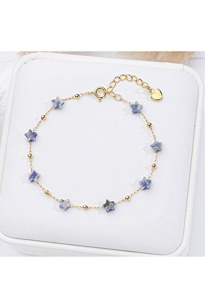 Choice 16-19cm Blue Dot Stone Start Design Natural Stone Bracelet on Hand for...