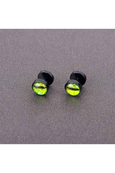 Choice style-3-BK 1 Pair of fashionable men's space round earrings, punk beas...