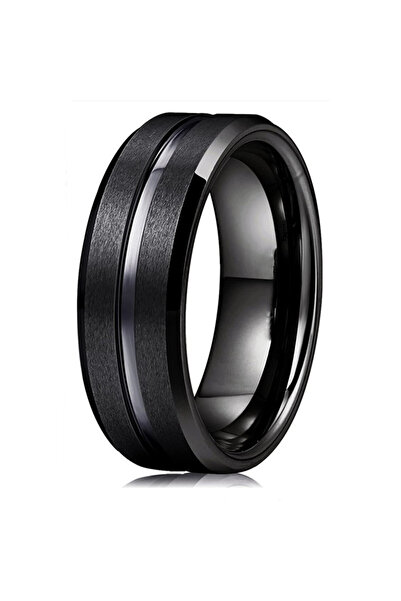 Choice 8 black Fashion 8mm Men's Black Tungsten Wedding Band Rings Black Groo...