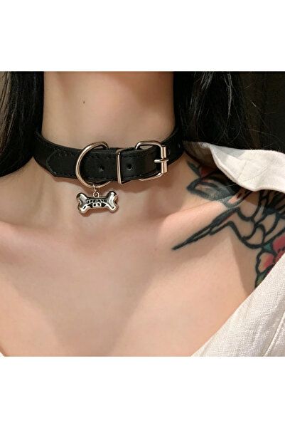 Choice Black ZAKOL 1Pcs Y2K Sweet Cool PU Leather Collar Chain Punk Dog Claw ...
