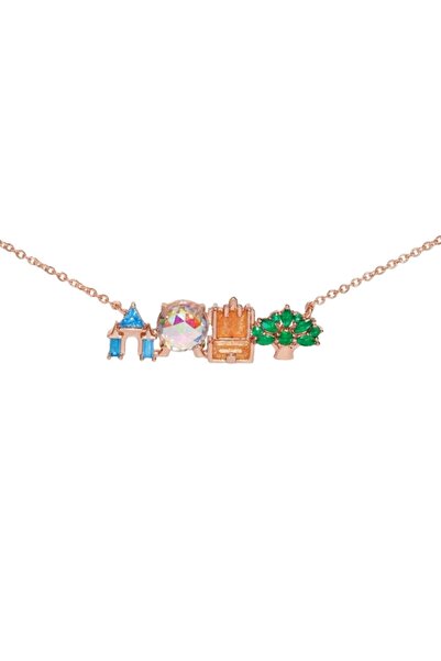 Choice Rose Gold Color Now Cute Colorful Zircon Amusement Park Necklace Girl ...
