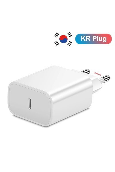 Choice 1 قطعة KR Plug White 20W PD شاحن USB كوري من النوع C لشحن iPhone 15 كا...