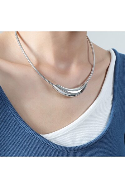 Choice3 All Sliver Color ZAKOL French Trendy Design Metal Tube Snake Bone Cha...
