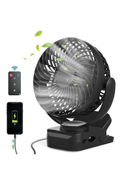 Choice1 black 10000mah 10000mAh rechargeable battery camping fan, three-speed...