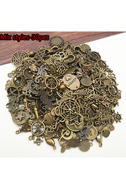 Choice 30pcs Vintage Color Mixed 20/30/50pcs Multi Styles Random Antique Bron...