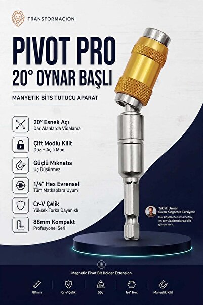 Transformacion Oynar Başlı Manyetik Bits Uç Tutucu Mafsallı Matkap Aparatı 1/...