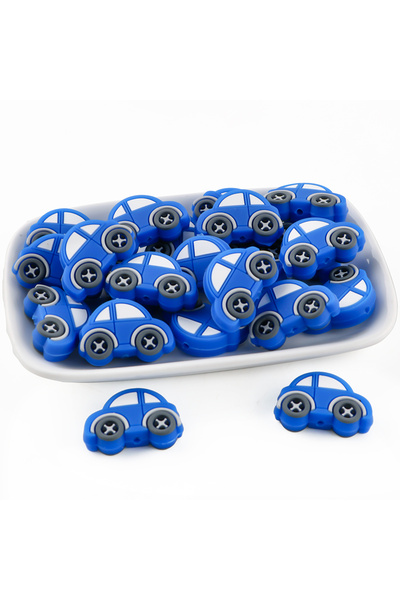 Choice15 8pcs blue 8/16pcs Cartoon Car Silicone Focal Beads For Jewelry Makin...