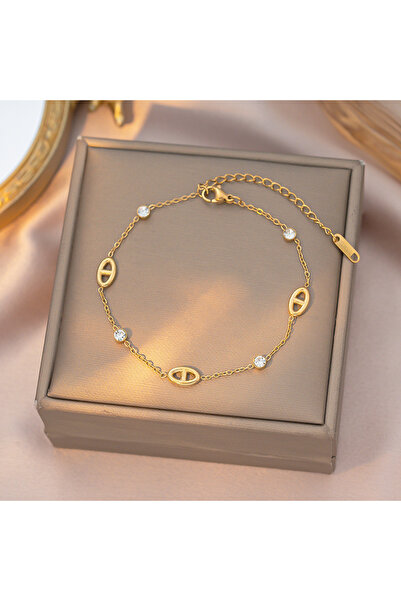 Choice1 Bracelet French-Style Minimalist White Diamond Pig-Nose Versatile Exq...