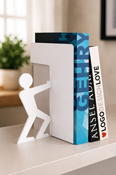 VENON 1Pc Adam Book Holder White Decorative Book Support Bookshelf Organizer ...