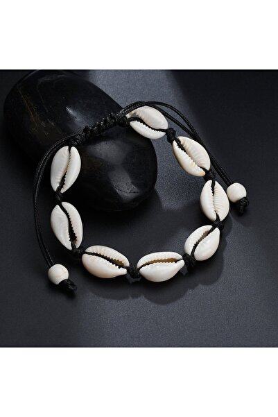 Choice Black Summer Beach Shell Anklet For Women Bohemian Braided Rope Adjust...