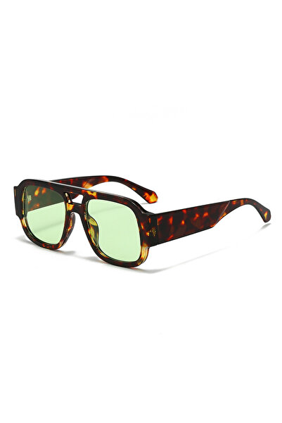 Choice5 demi green 1/4 Sets Retro Large Frame Double Bridges Square Sun Glass...