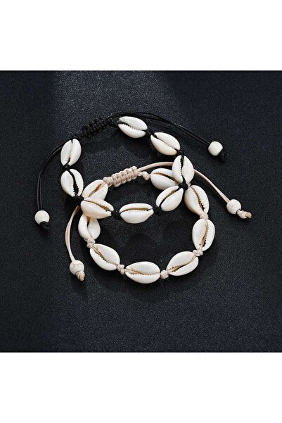 Choice Black White Summer Beach Shell Anklet For Women Bohemian Braided Rope ...