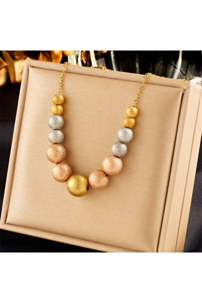 Choice N2392 DIEYURO 316L Stainless Steel Exaggerated Large Beads Ball Neckla...