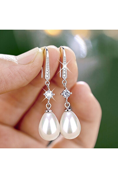 Choice E1898 Huitan White Imitation Pearl Dangle Earrings for Women Temperame...