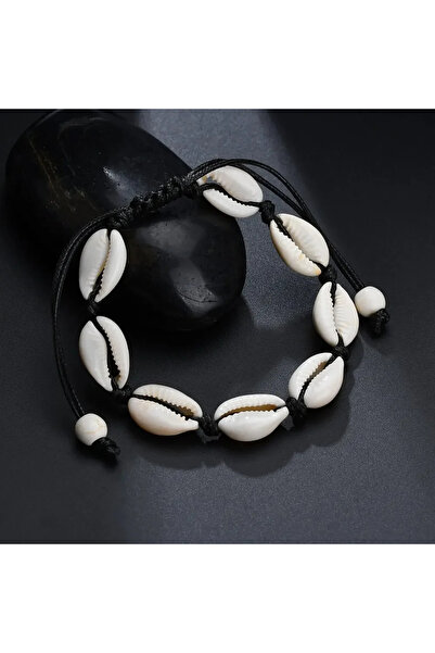 Choice Black Summer Beach Shell Anklet For Women Bohemian Braided Rope Adjust...