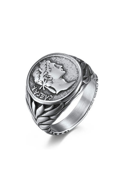 Choice 8 Style A Men's Vintage Roman Empire Caesar Rings Stainless Steel Silv...