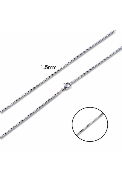 Choice 18 inch or 45cm 1.5mm HIYEE Men's Thin Box Chain Necklace,1.5/2/2.5/3M...