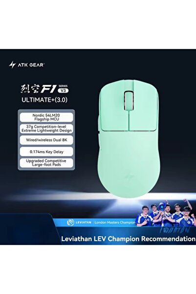 Choice10 فأرة ألعاب لاسلكية F1 V3 Ultimate Green ATK Blazing Sky مع مستشعر PA...