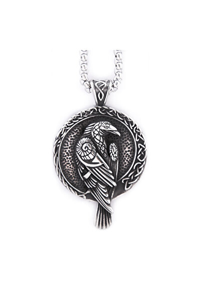 Choice1 60cm Chain Vintage 316L Stainless Steel Nordic Odin Crow Pendant Neck...