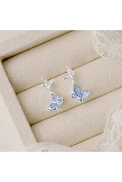 Choice ER24Y0938 Light Luxury Shiny Zircon Butterfly Bracelet For Women Blue ...