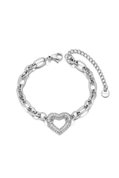 Choice B25019P Lokaer Delicate Rhinestone Heart Flower Charm Bracelet Exquisi...
