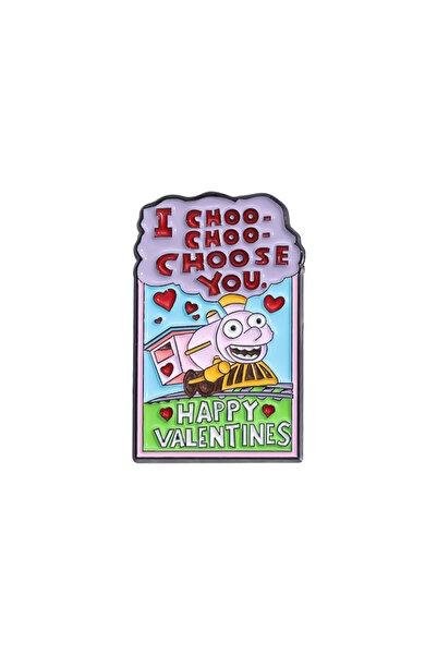 Choice دبابيس ياقة عيد الحب السعيدة QHXZ826 I Choo Choo Choose You شارة قاطرة...
