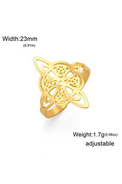 Choice resizable Gold Celtic Knot Ring Stainless Steel Opening Adjustable Men...