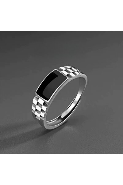 Choice Adjustable Type1 Vintage Faux Onyx Rings for Men Temperament Stainless...